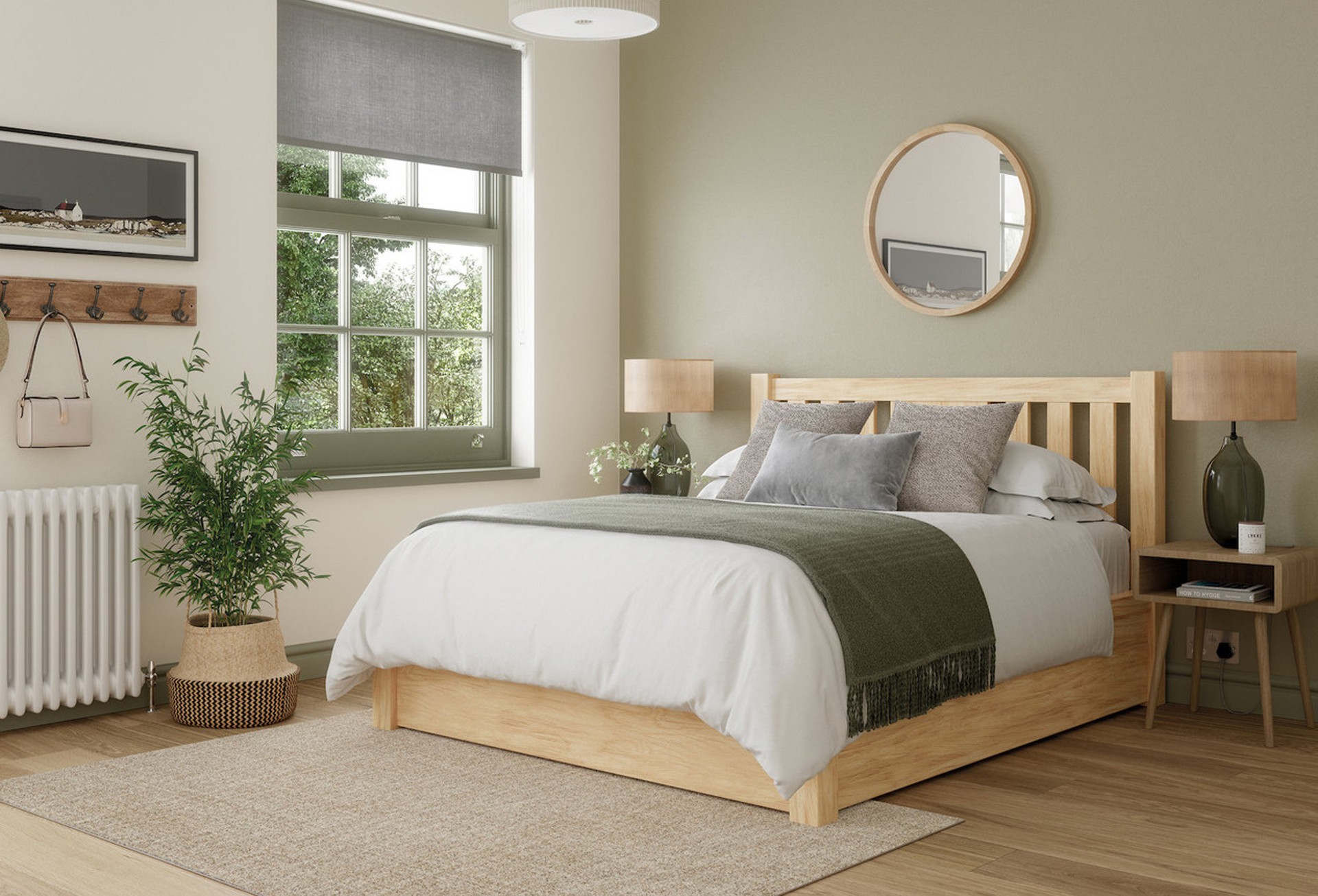 Edgemont light wooden bedframe to incorporate in maximalist bedroom design concepts