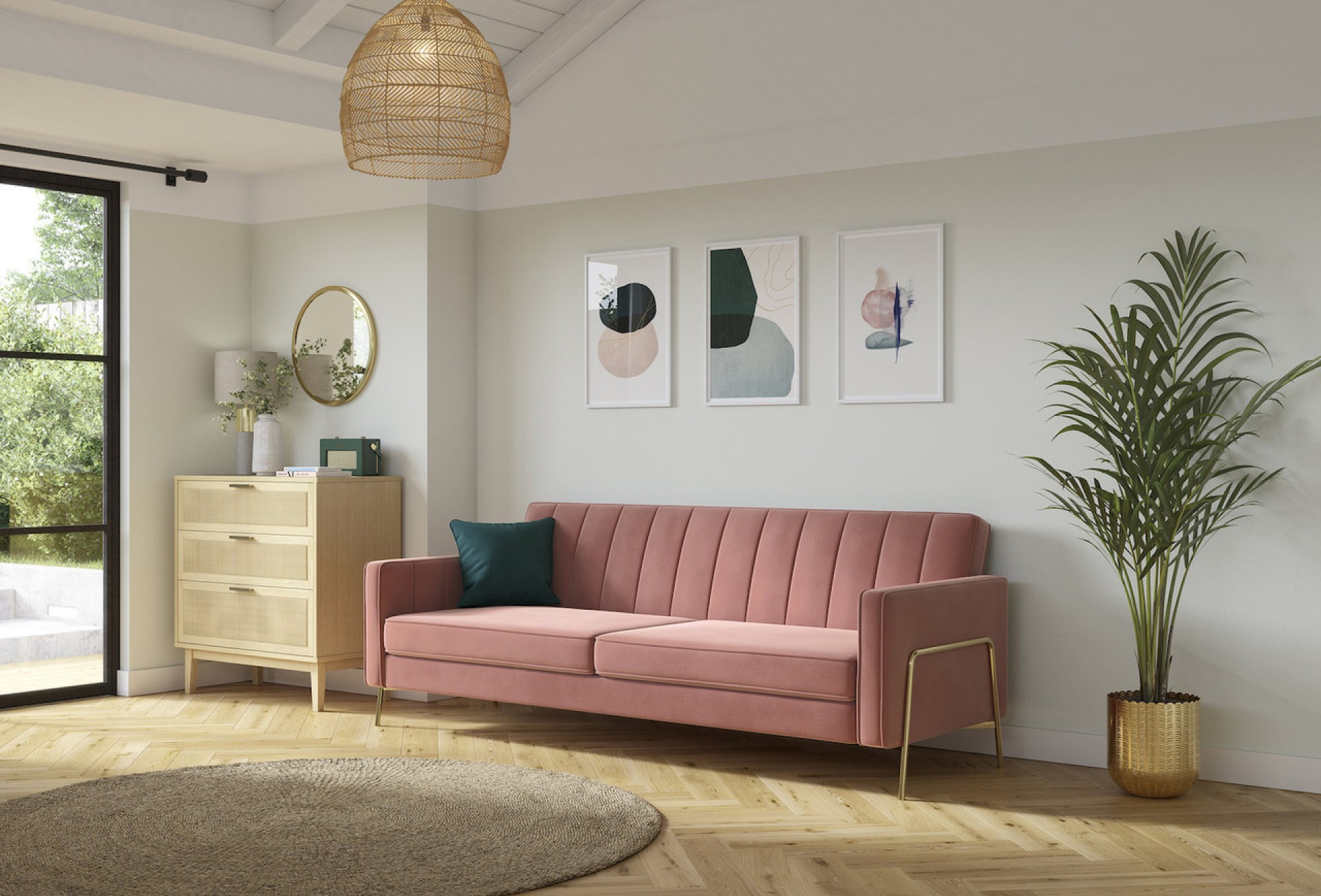 Black Friday Felicity sofa bed in rose pink deal