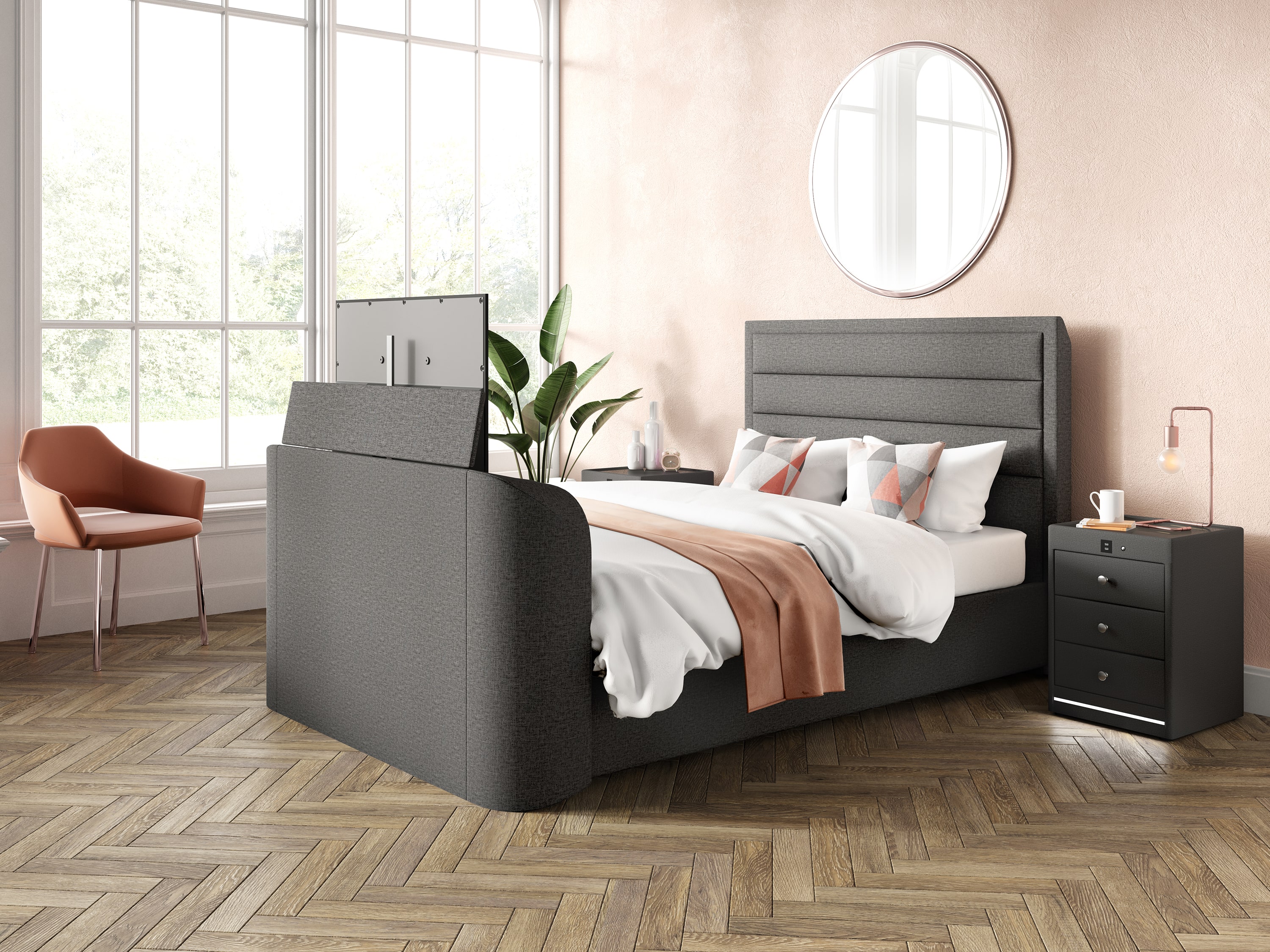 Legend Upholstered Smart 4K TV Bed Frame