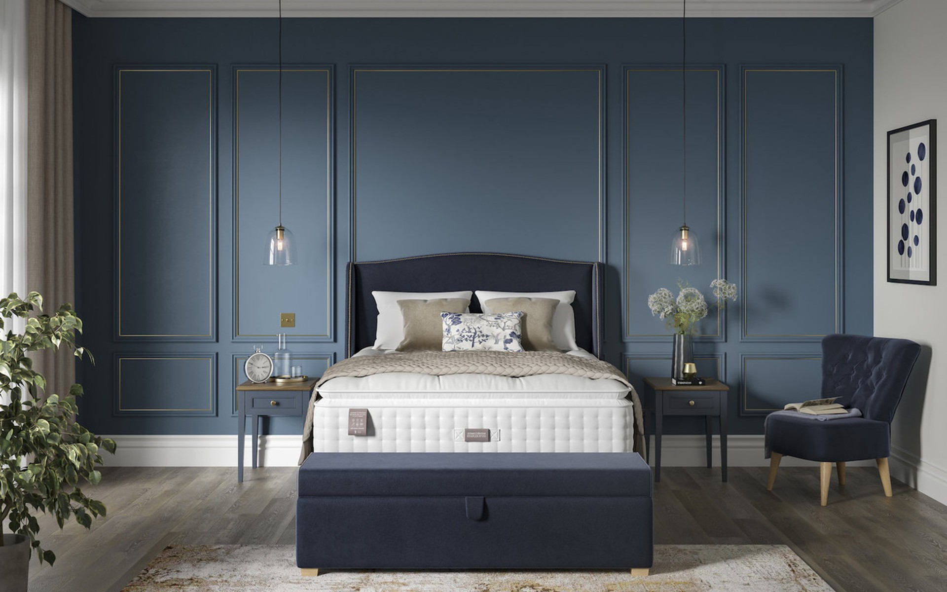 Artisan Grand Mattress on Blue Artisan Divan Bed Set 