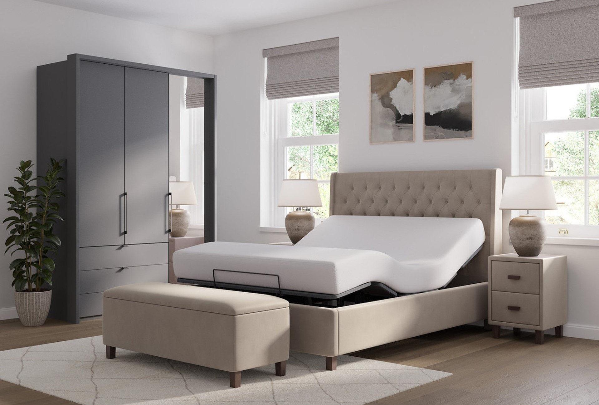 Snooze Star adjustable bed frame in opulence mink